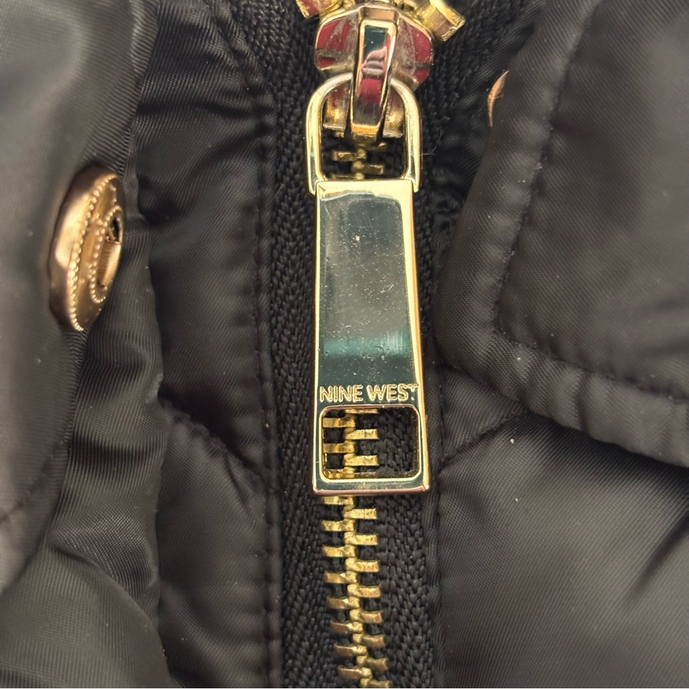 EUC Nine West Black Belted Hooded Puffer Coat - Sz XXL fits like XL - Picture 6 of 11